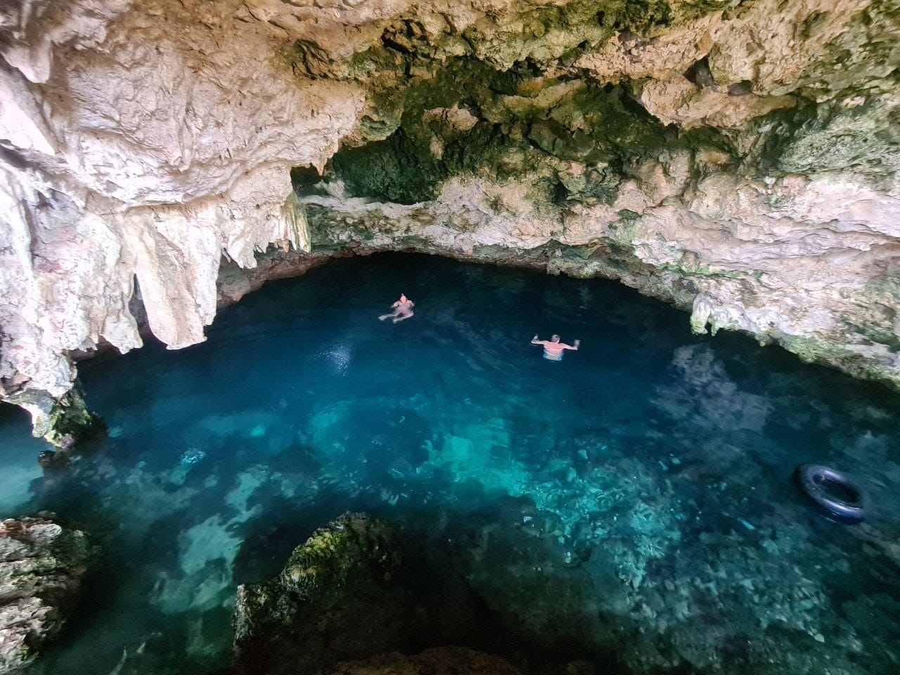 Swimming in Zanzibar's underground cave pool